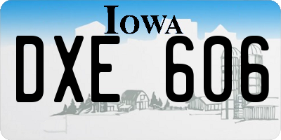IA license plate DXE606