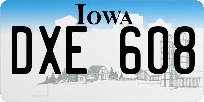 IA license plate DXE608
