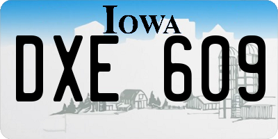 IA license plate DXE609