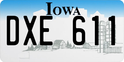 IA license plate DXE611