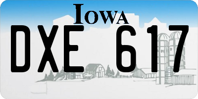 IA license plate DXE617