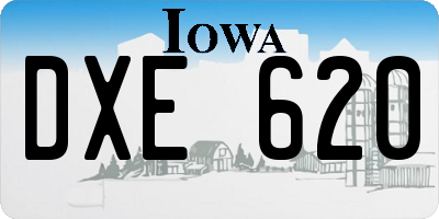 IA license plate DXE620