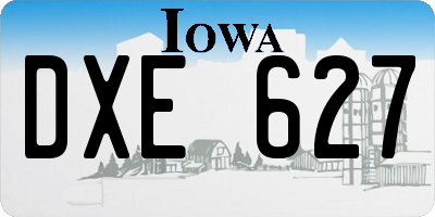 IA license plate DXE627