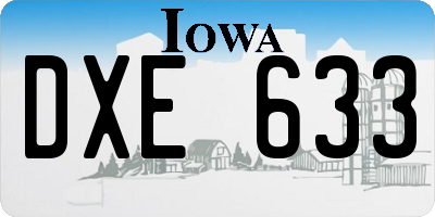 IA license plate DXE633