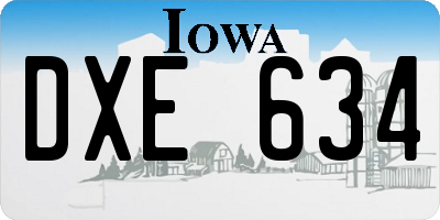 IA license plate DXE634