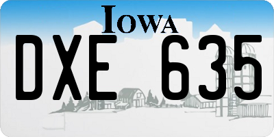 IA license plate DXE635