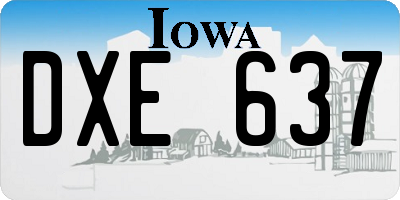 IA license plate DXE637