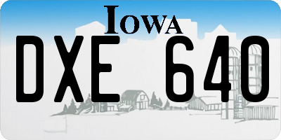 IA license plate DXE640