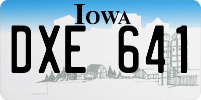 IA license plate DXE641