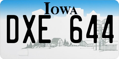 IA license plate DXE644