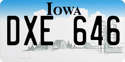 IA license plate DXE646