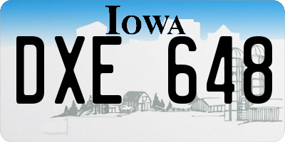 IA license plate DXE648