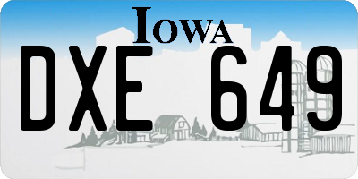 IA license plate DXE649