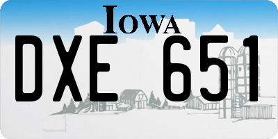 IA license plate DXE651