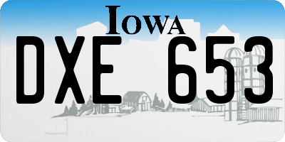IA license plate DXE653