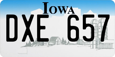 IA license plate DXE657