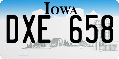 IA license plate DXE658