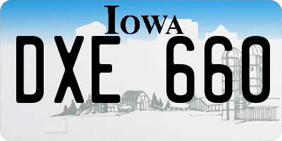 IA license plate DXE660