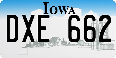 IA license plate DXE662