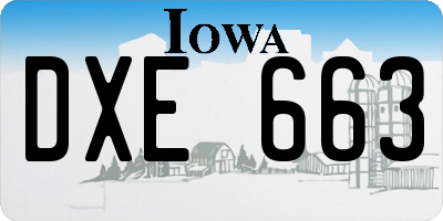 IA license plate DXE663