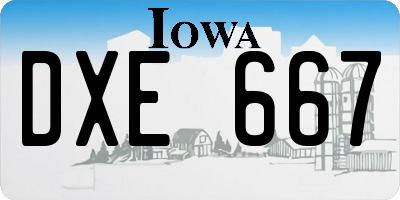 IA license plate DXE667