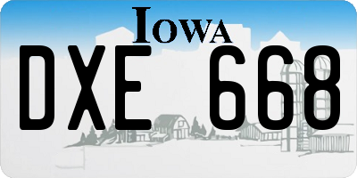 IA license plate DXE668