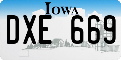 IA license plate DXE669