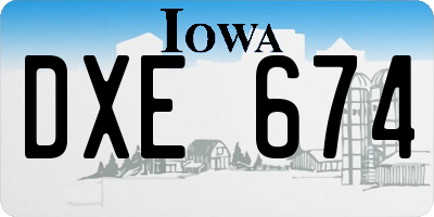 IA license plate DXE674