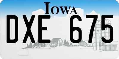 IA license plate DXE675