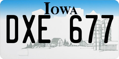 IA license plate DXE677
