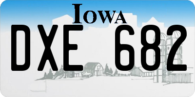 IA license plate DXE682