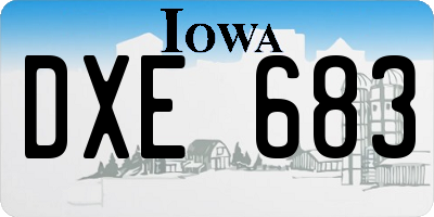 IA license plate DXE683