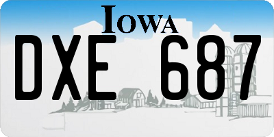 IA license plate DXE687