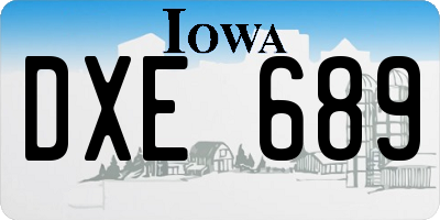 IA license plate DXE689