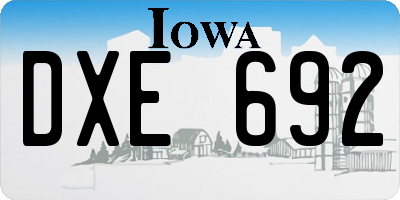 IA license plate DXE692