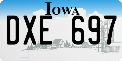 IA license plate DXE697