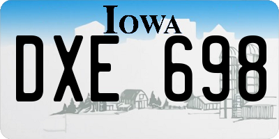 IA license plate DXE698