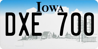 IA license plate DXE700