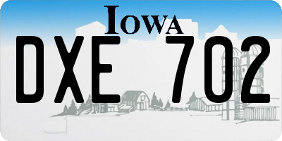 IA license plate DXE702