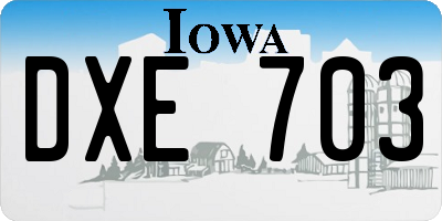 IA license plate DXE703