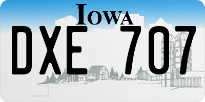 IA license plate DXE707