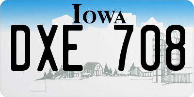 IA license plate DXE708