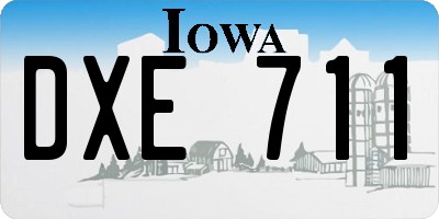 IA license plate DXE711