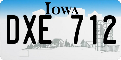 IA license plate DXE712