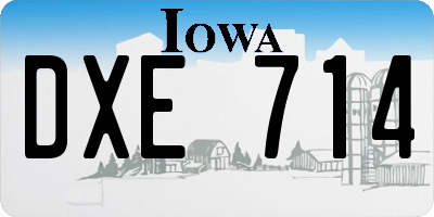 IA license plate DXE714