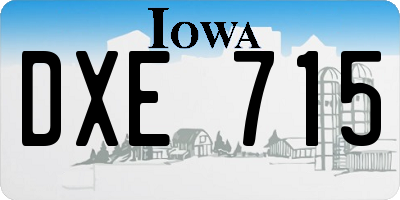 IA license plate DXE715