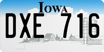 IA license plate DXE716