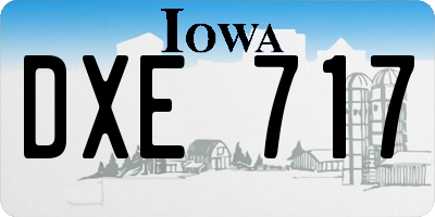 IA license plate DXE717