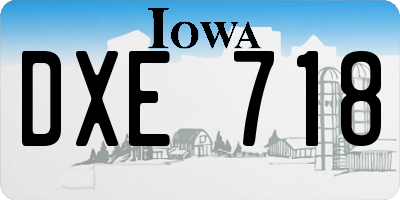 IA license plate DXE718