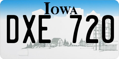 IA license plate DXE720